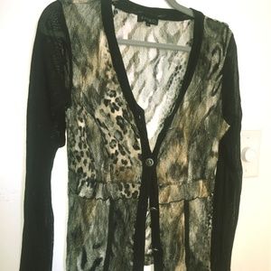 Vintage leopard print sheer shirt